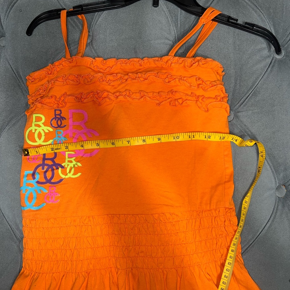 Orange women y2k Ruffle Top - Picture 8 of 8
